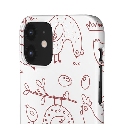Whimsical Farmhouse Snap Cases, Cute Animal Phone Case, Chicken Design, Funny Gift for Bird Lovers, Quirky Art Mobile Cover