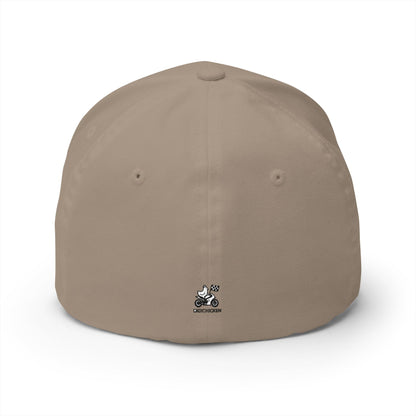 Green Motorcycle Embroidered Cap for Bikers | Adjustable White Hat