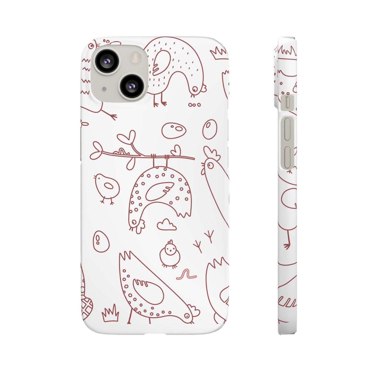 Whimsical Farmhouse Snap Cases, Cute Animal Phone Case, Chicken Design, Funny Gift for Bird Lovers, Quirky Art Mobile Cover