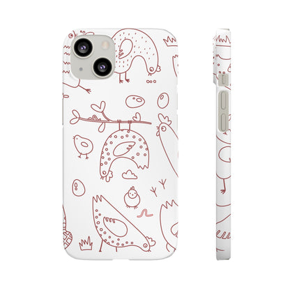 Whimsical Farmhouse Snap Cases, Cute Animal Phone Case, Chicken Design, Funny Gift for Bird Lovers, Quirky Art Mobile Cover