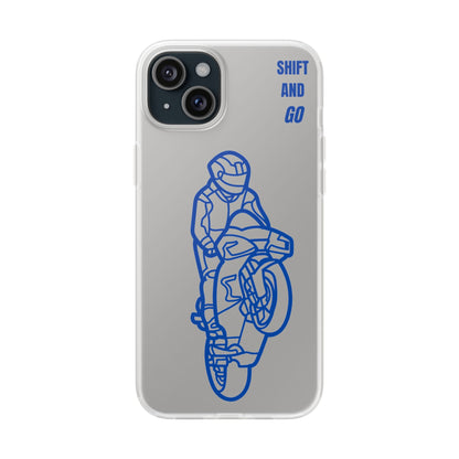 Motorcycle Flexi Cases - Shift and Go Design, Biker Gift, Phone Accessory, Sporty Case, Riding Enthusiast