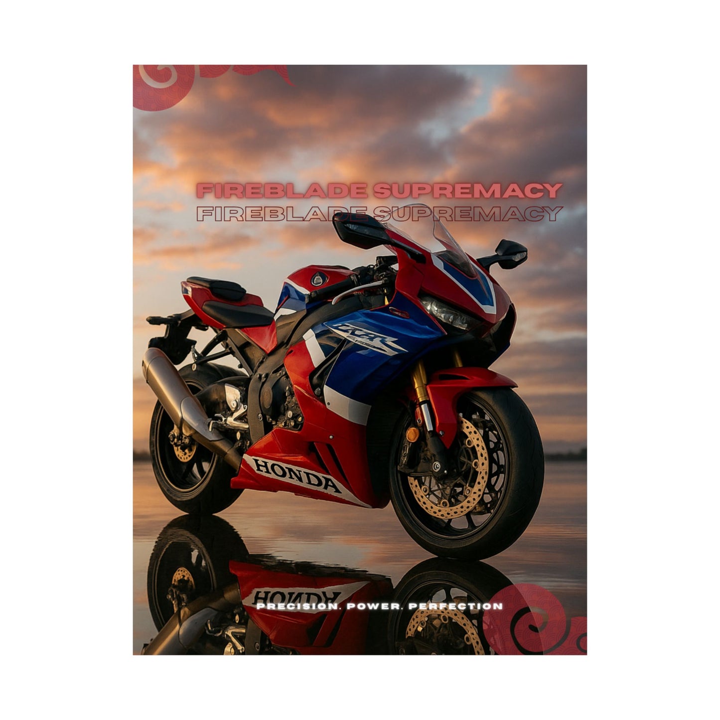 Affiche verticale mate Honda Fireblade Supremacy – Art moto pour passionnés