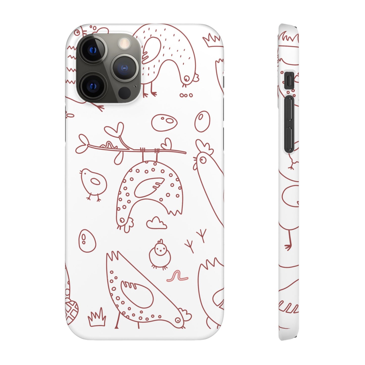 Whimsical Farmhouse Snap Cases, Cute Animal Phone Case, Chicken Design, Funny Gift for Bird Lovers, Quirky Art Mobile Cover