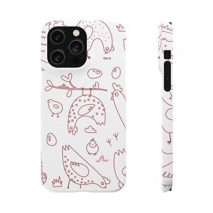 Whimsical Farmhouse Snap Cases, Cute Animal Phone Case, Chicken Design, Funny Gift for Bird Lovers, Quirky Art Mobile Cover