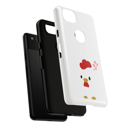 Cute Chicken Phone Case, Tough Cases for Animal Lovers, Valentine's Gift, Farmhouse Decor, Unique Mobile Accessories, Heart Design