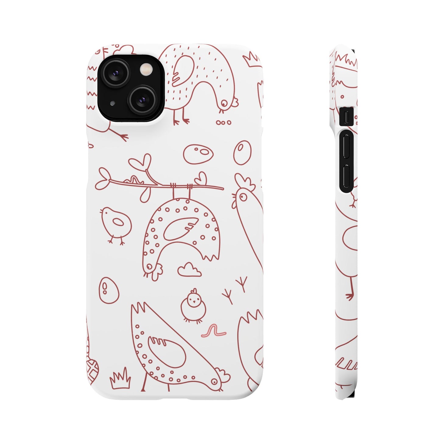 Whimsical Farmhouse Snap Cases, Cute Animal Phone Case, Chicken Design, Funny Gift for Bird Lovers, Quirky Art Mobile Cover