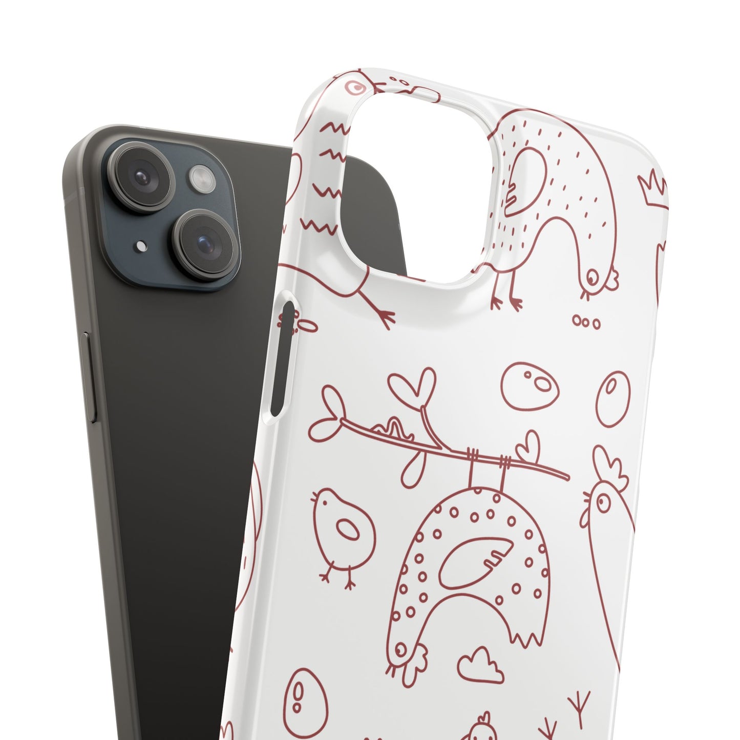 Whimsical Farmhouse Snap Cases, Cute Animal Phone Case, Chicken Design, Funny Gift for Bird Lovers, Quirky Art Mobile Cover