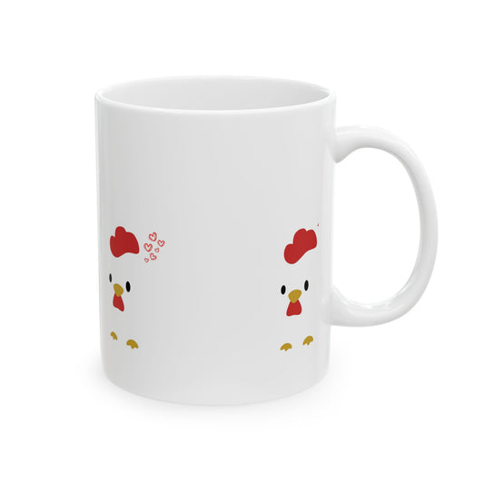 Cute Chicken Ceramic Mug, Funny Gift for Farmers, Kitchen Decor, Coffee Lover's Mug, Chicken Lover, Home and Garden