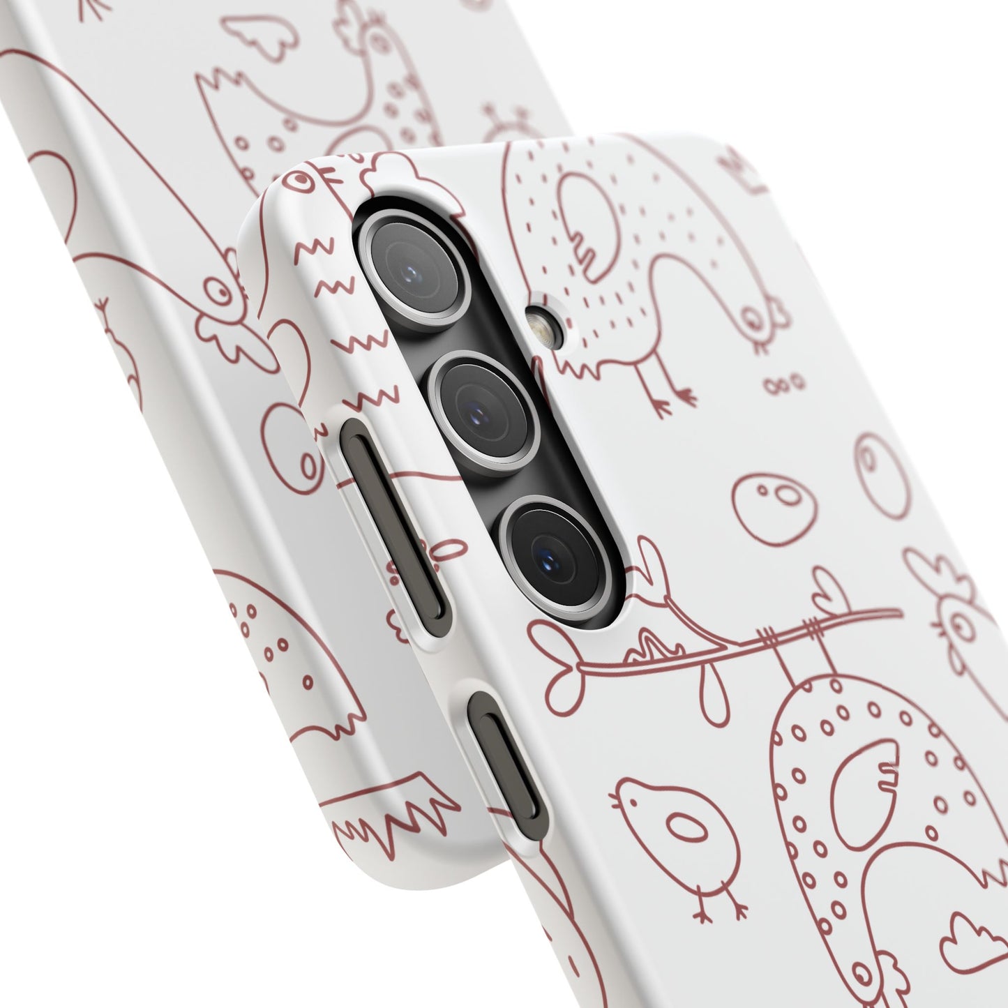 Whimsical Farmhouse Snap Cases, Cute Animal Phone Case, Chicken Design, Funny Gift for Bird Lovers, Quirky Art Mobile Cover