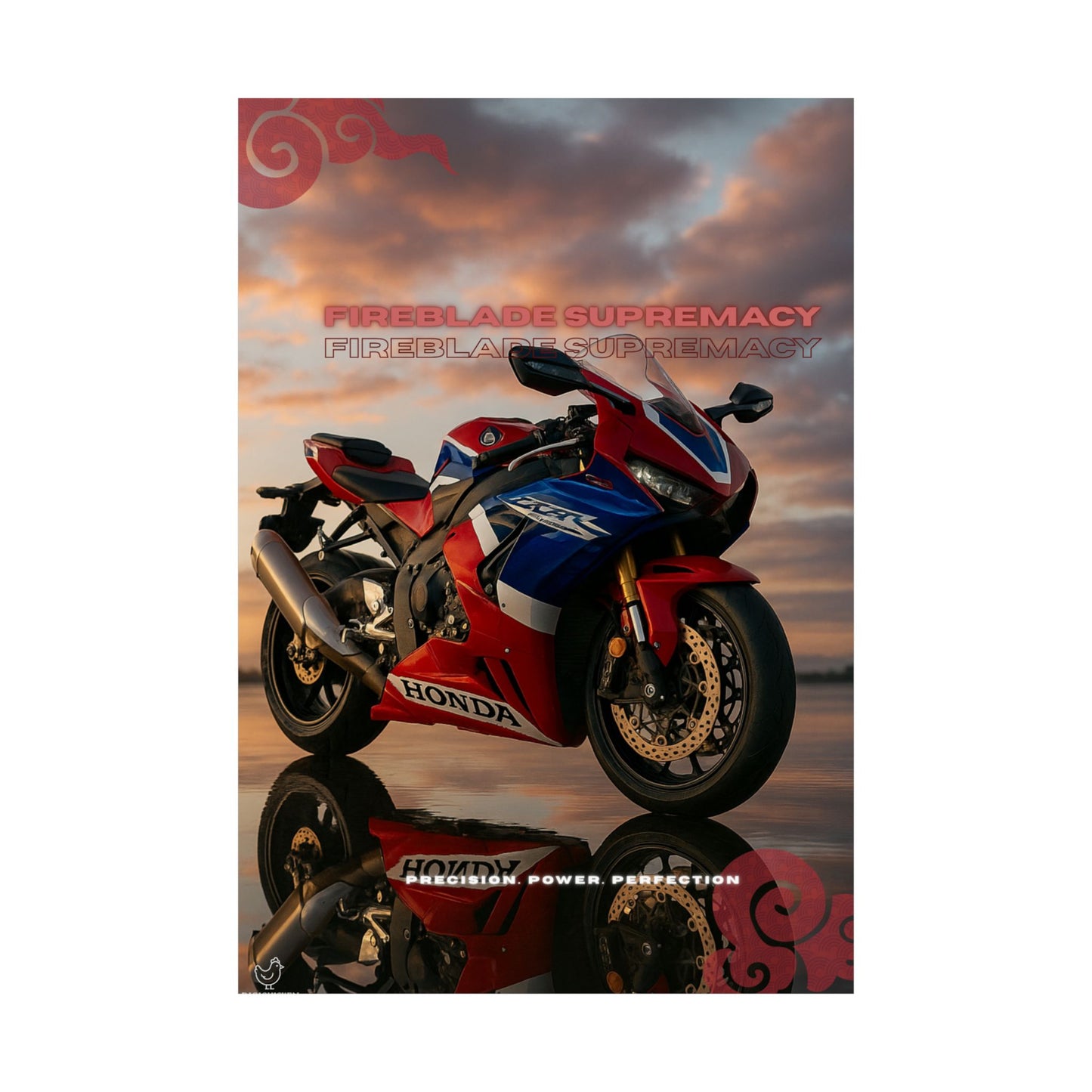 Affiche verticale mate Honda Fireblade Supremacy – Art moto pour passionnés
