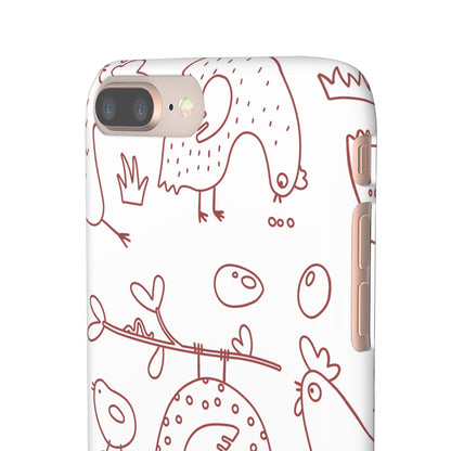 Whimsical Farmhouse Snap Cases, Cute Animal Phone Case, Chicken Design, Funny Gift for Bird Lovers, Quirky Art Mobile Cover