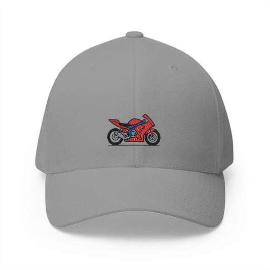 Red Motorcycle Embroidered Cap - Perfect Gift for Bikers and Riders