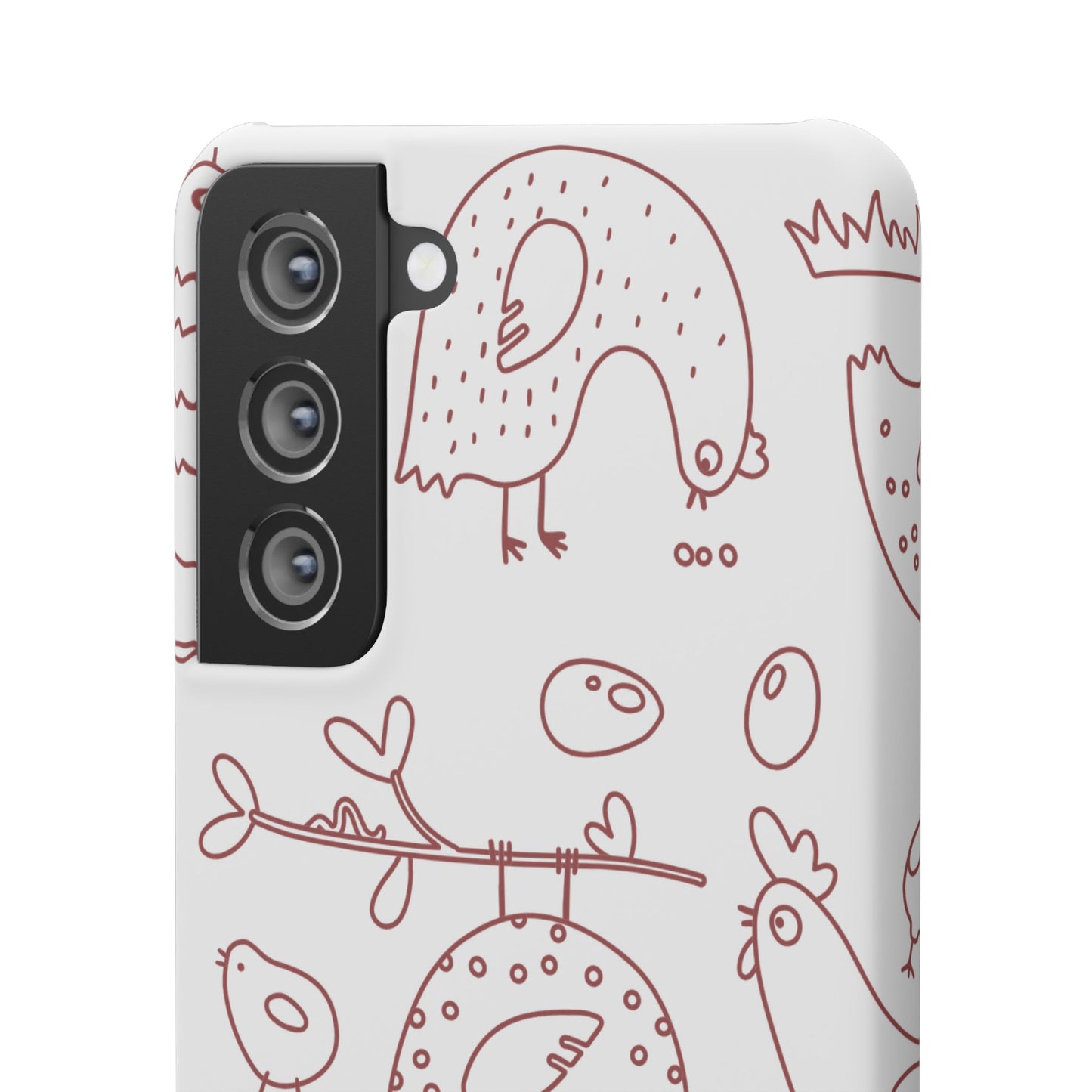 Whimsical Farmhouse Snap Cases, Cute Animal Phone Case, Chicken Design, Funny Gift for Bird Lovers, Quirky Art Mobile Cover