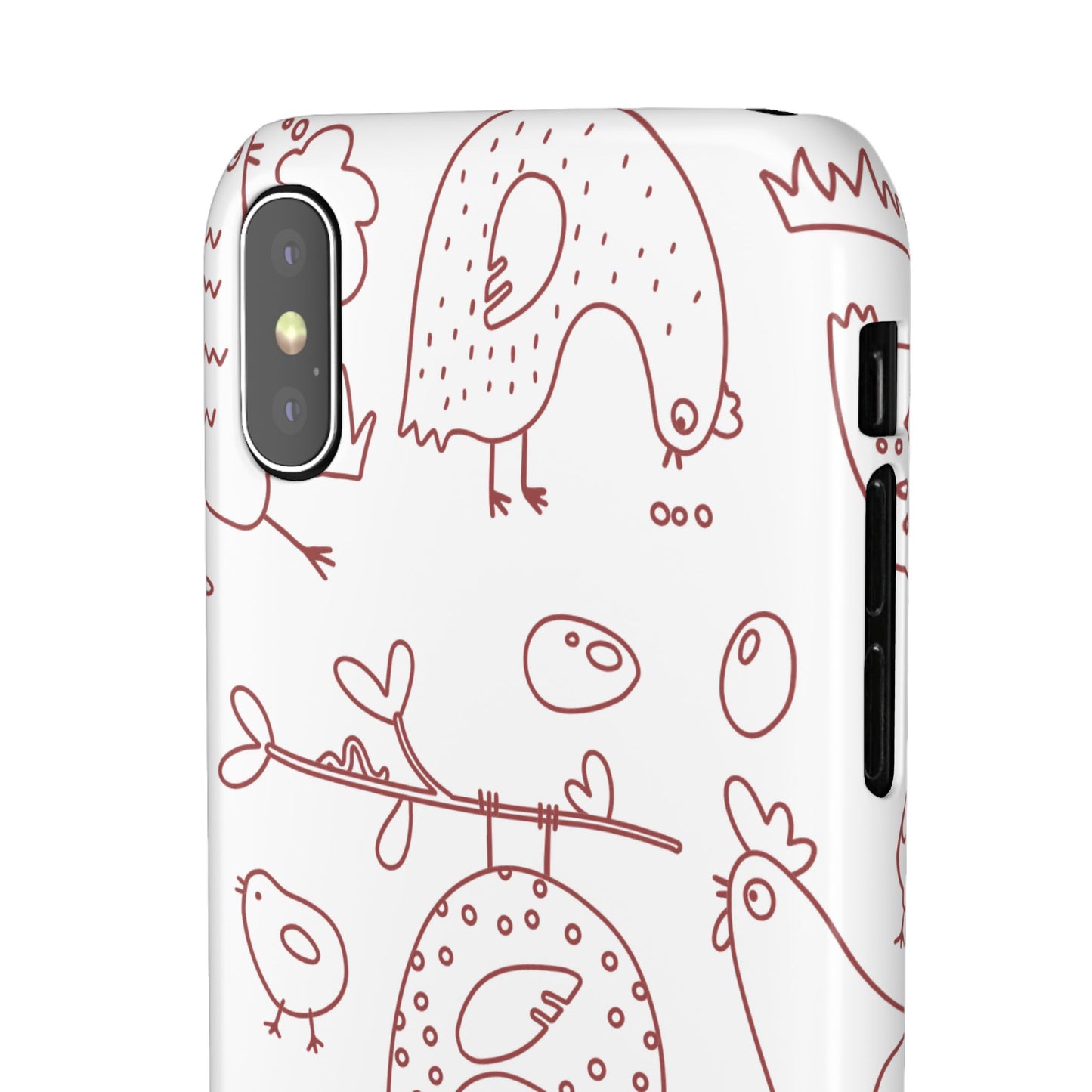 Whimsical Farmhouse Snap Cases, Cute Animal Phone Case, Chicken Design, Funny Gift for Bird Lovers, Quirky Art Mobile Cover
