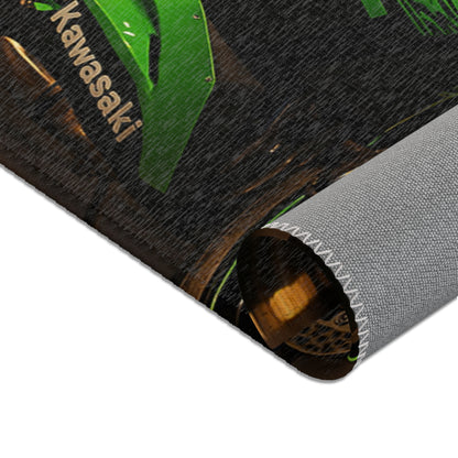 Zx6r Kawasaki Motorcycle Area Rug – Born of the Dark Design for Bikers