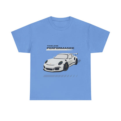 Performance intemporelle, Porsche, T-shirt unisexe en coton épais, T-shirt pour passionné d'automobile, Cadeau automobile, Vêtements de sport automobile, Tenue décontractée, T-shirt unisexe