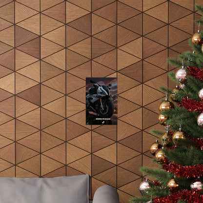 Affiche verticale mate pour moto S1000RR – « Born to Race » – Idéale pour les motards et les passionnés de course
