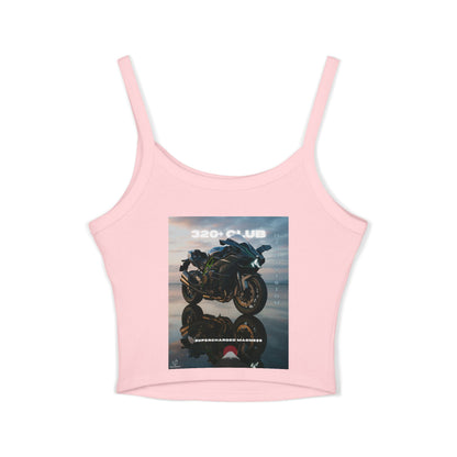 Racing Inspired Women's Spaghetti Strap Tank Top - Perfect for Bikers & Motor Enthusiasts