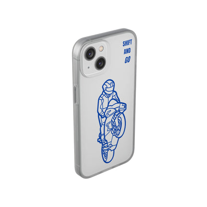 Motorcycle Flexi Cases - Shift and Go Design, Biker Gift, Phone Accessory, Sporty Case, Riding Enthusiast