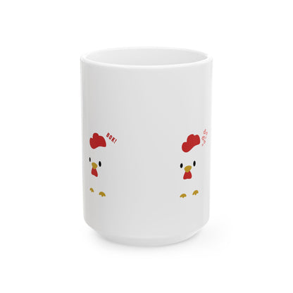 Cute Chicken Ceramic Mug, Funny Gift for Farmers, Kitchen Decor, Coffee Lover's Mug, Chicken Lover, Home and Garden