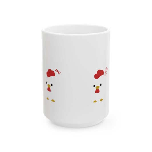 Cute Chicken Ceramic Mug, Funny Gift for Farmers, Kitchen Decor, Coffee Lover's Mug, Chicken Lover, Home and Garden