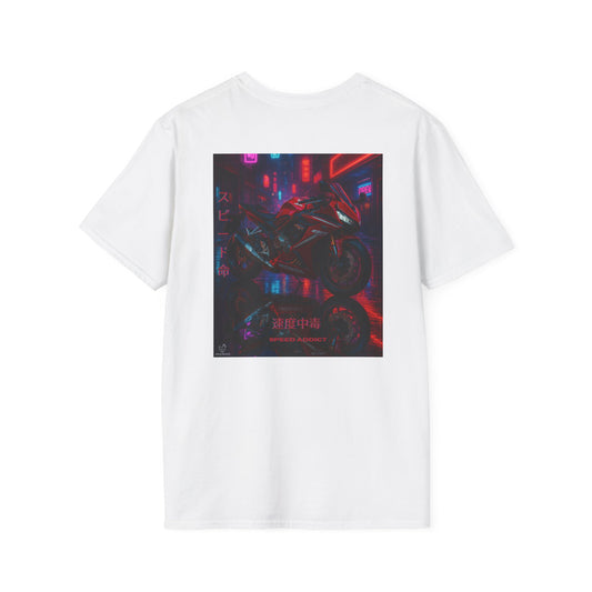 Neon Motorcycle Unisex Softstyle T-Shirt - Streetwear Vibes, Perfect Gift for Bike Enthusiasts