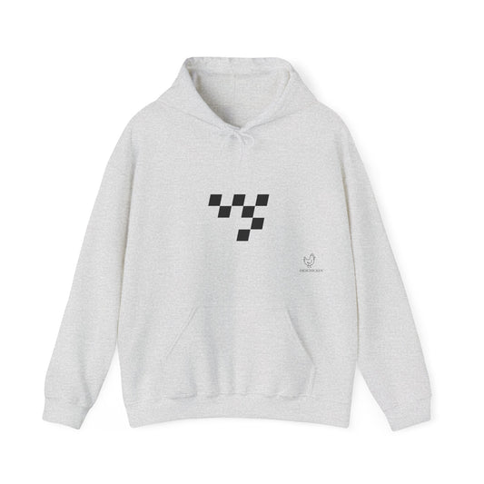 Night Race Vibes with Checkered Design - Unisex Heavy Blend™ Hooded Sweatshirt -