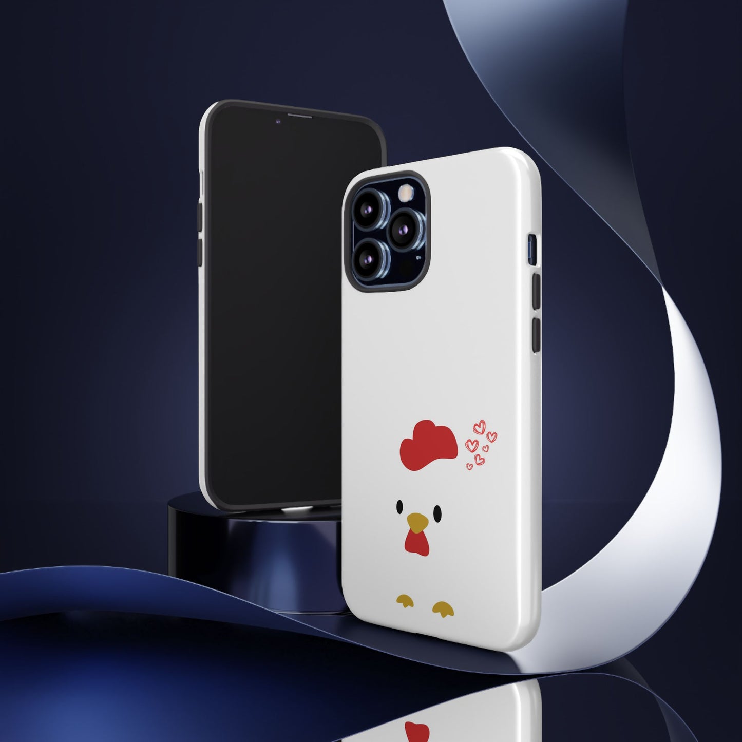 Cute Chicken Phone Case, Tough Cases for Animal Lovers, Valentine's Gift, Farmhouse Decor, Unique Mobile Accessories, Heart Design