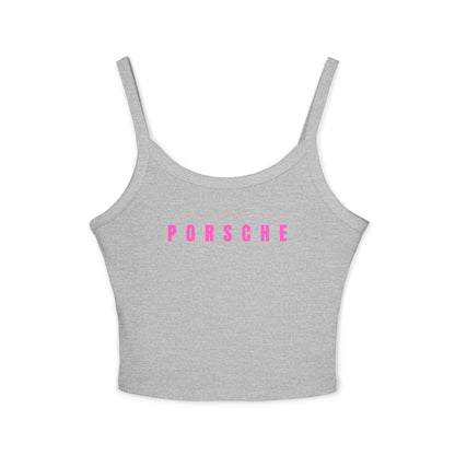 Pink Porsche Women's Spaghetti Strap Top, Porsche Top für Sommer, Auto-Liebhaber, Car Enthusiast Gift, Casual Summer Tank, Automotive