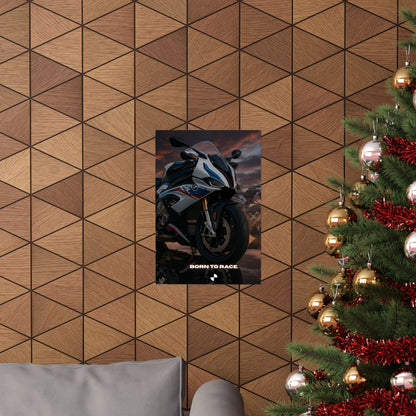 Affiche verticale mate pour moto S1000RR – « Born to Race » – Idéale pour les motards et les passionnés de course