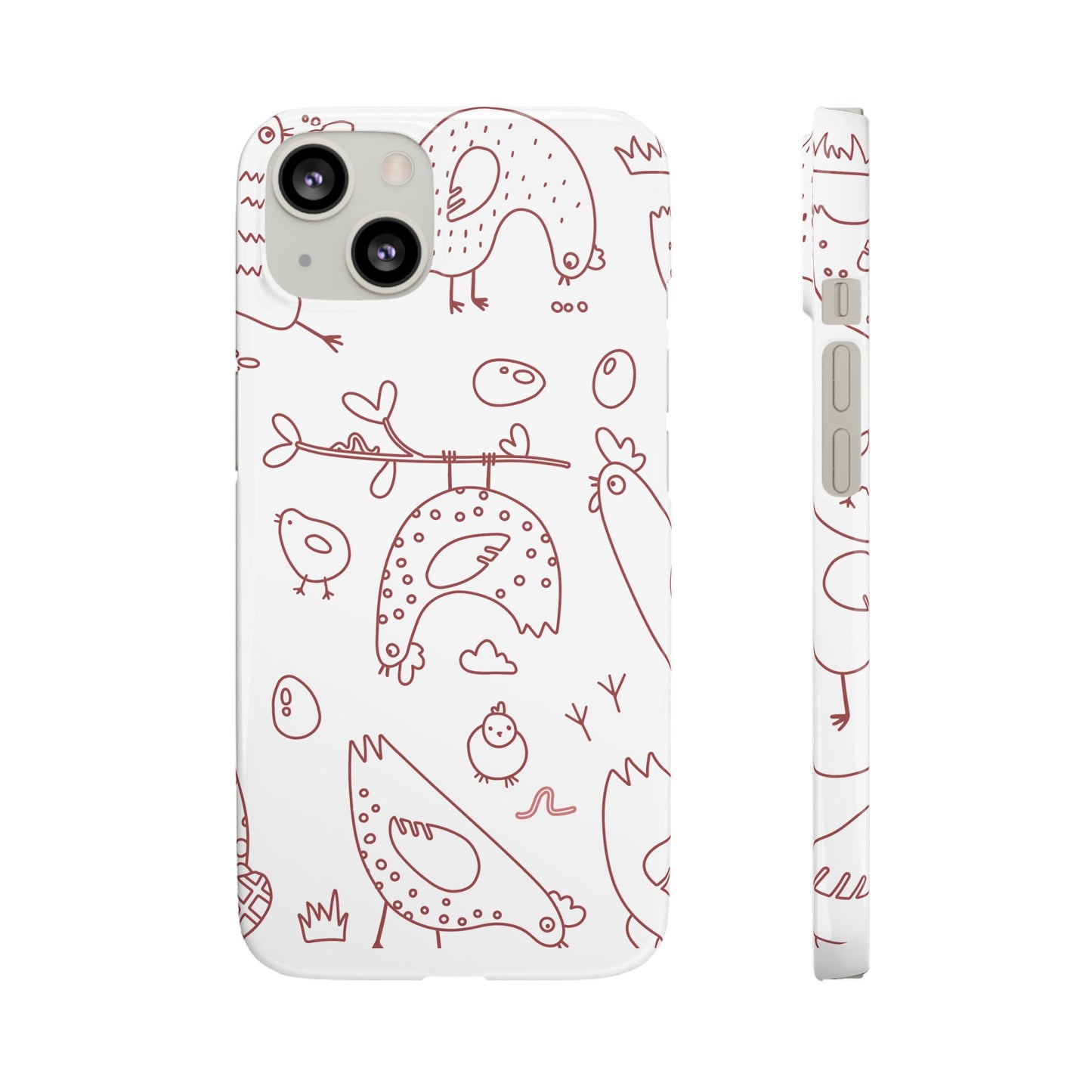 Whimsical Farmhouse Snap Cases, Cute Animal Phone Case, Chicken Design, Funny Gift for Bird Lovers, Quirky Art Mobile Cover