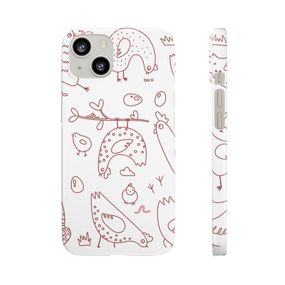 Whimsical Farmhouse Snap Cases, Cute Animal Phone Case, Chicken Design, Funny Gift for Bird Lovers, Quirky Art Mobile Cover