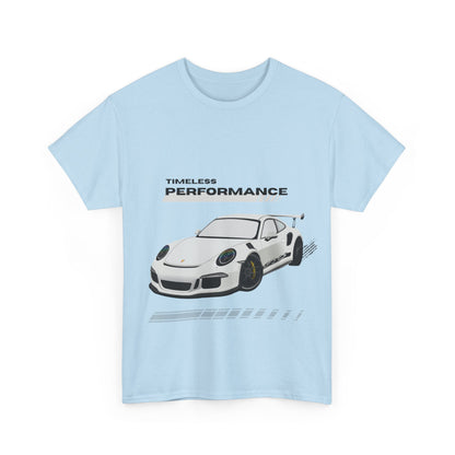 Performance intemporelle, Porsche, T-shirt unisexe en coton épais, T-shirt pour passionné d'automobile, Cadeau automobile, Vêtements de sport automobile, Tenue décontractée, T-shirt unisexe