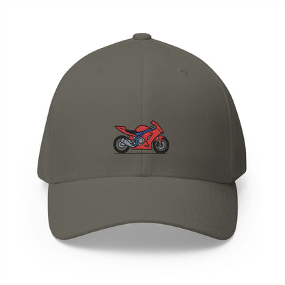 Red Motorcycle Embroidered Cap - Perfect Gift for Bikers and Riders
