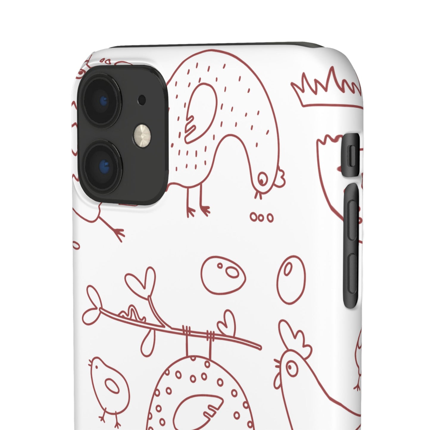 Whimsical Farmhouse Snap Cases, Cute Animal Phone Case, Chicken Design, Funny Gift for Bird Lovers, Quirky Art Mobile Cover