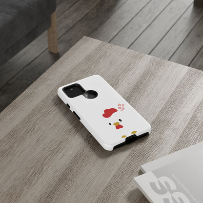 Cute Chicken Phone Case, Tough Cases for Animal Lovers, Valentine's Gift, Farmhouse Decor, Unique Mobile Accessories, Heart Design