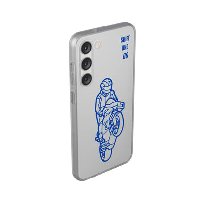 Motorcycle Flexi Cases - Shift and Go Design, Biker Gift, Phone Accessory, Sporty Case, Riding Enthusiast