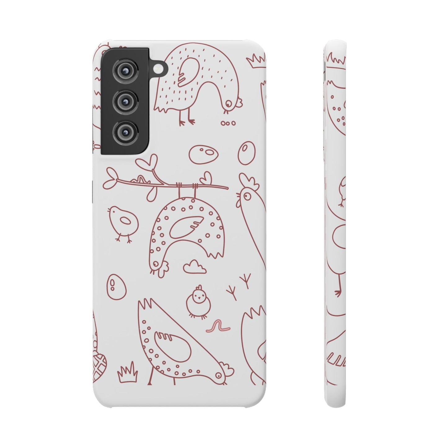 Whimsical Farmhouse Snap Cases, Cute Animal Phone Case, Chicken Design, Funny Gift for Bird Lovers, Quirky Art Mobile Cover