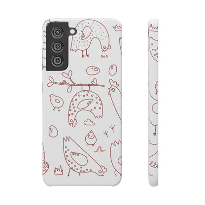 Whimsical Farmhouse Snap Cases, Cute Animal Phone Case, Chicken Design, Funny Gift for Bird Lovers, Quirky Art Mobile Cover