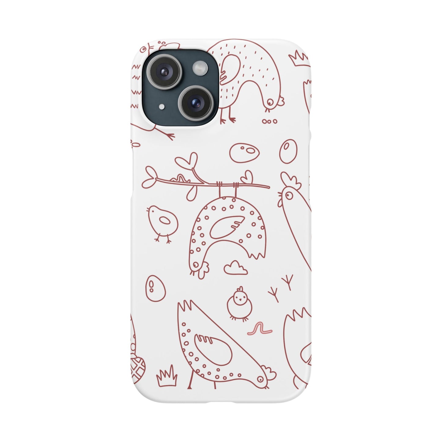 Whimsical Farmhouse Snap Cases, Cute Animal Phone Case, Chicken Design, Funny Gift for Bird Lovers, Quirky Art Mobile Cover