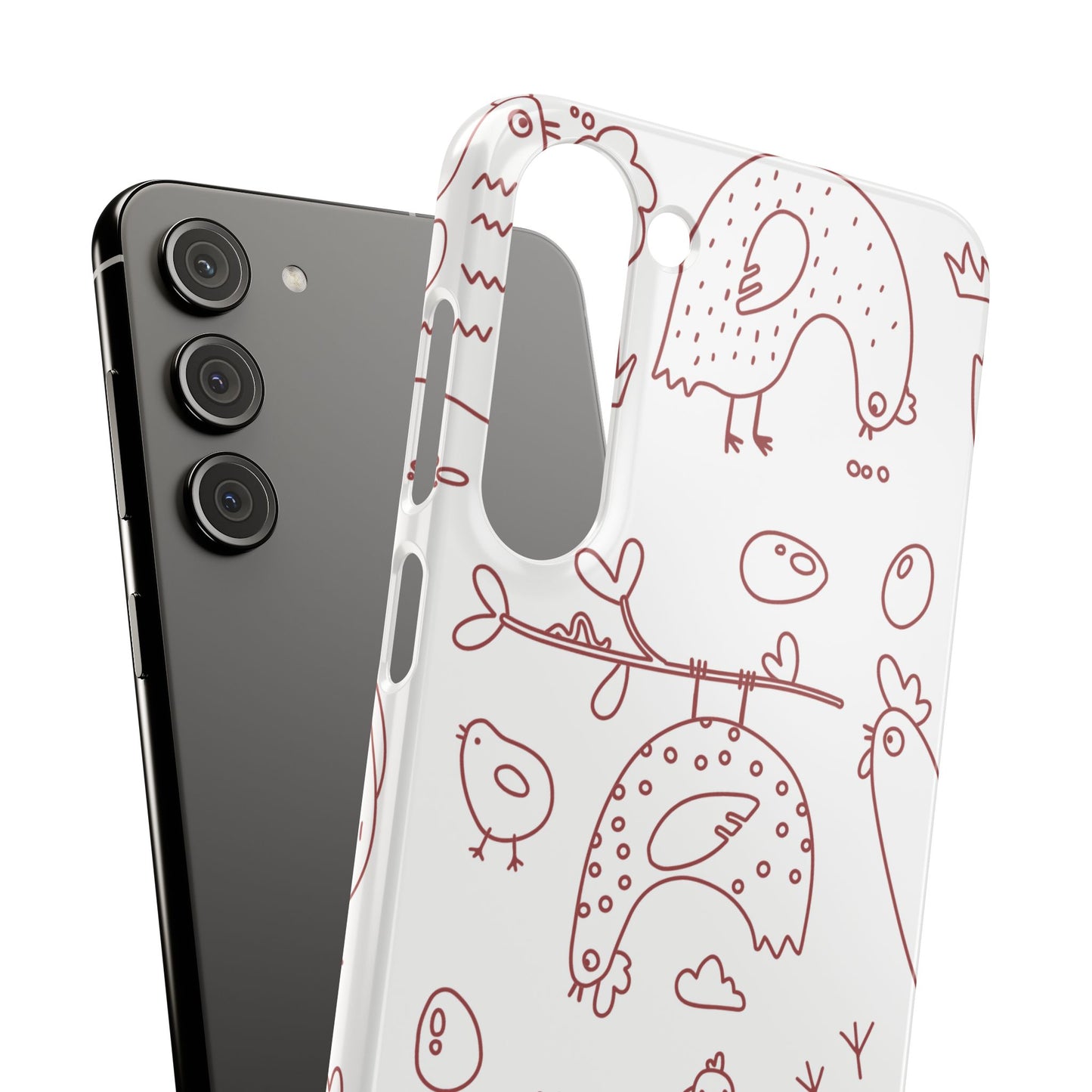 Whimsical Farmhouse Snap Cases, Cute Animal Phone Case, Chicken Design, Funny Gift for Bird Lovers, Quirky Art Mobile Cover