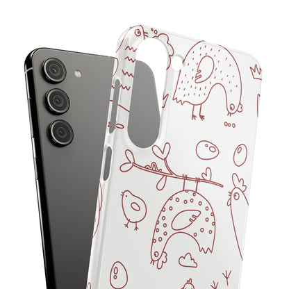 Whimsical Farmhouse Snap Cases, Cute Animal Phone Case, Chicken Design, Funny Gift for Bird Lovers, Quirky Art Mobile Cover