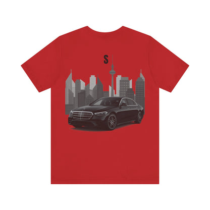 Urban Vibes Car Graphic Tee, Unisex Jersey Short Sleeve Tee, Cityscape T-Shirt, Cool Car Shirt, Gift for Car Lovers, Trendy Everyday Wear