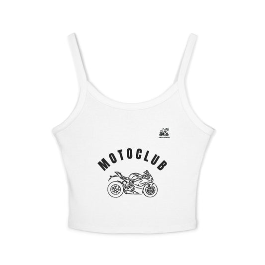 Motorcycle Enthusiast Women's Spaghetti Strap Tank Top, Moto Club Apparel, Perfect Gift for Riders, Biker Summer Style, Casual Streetwear