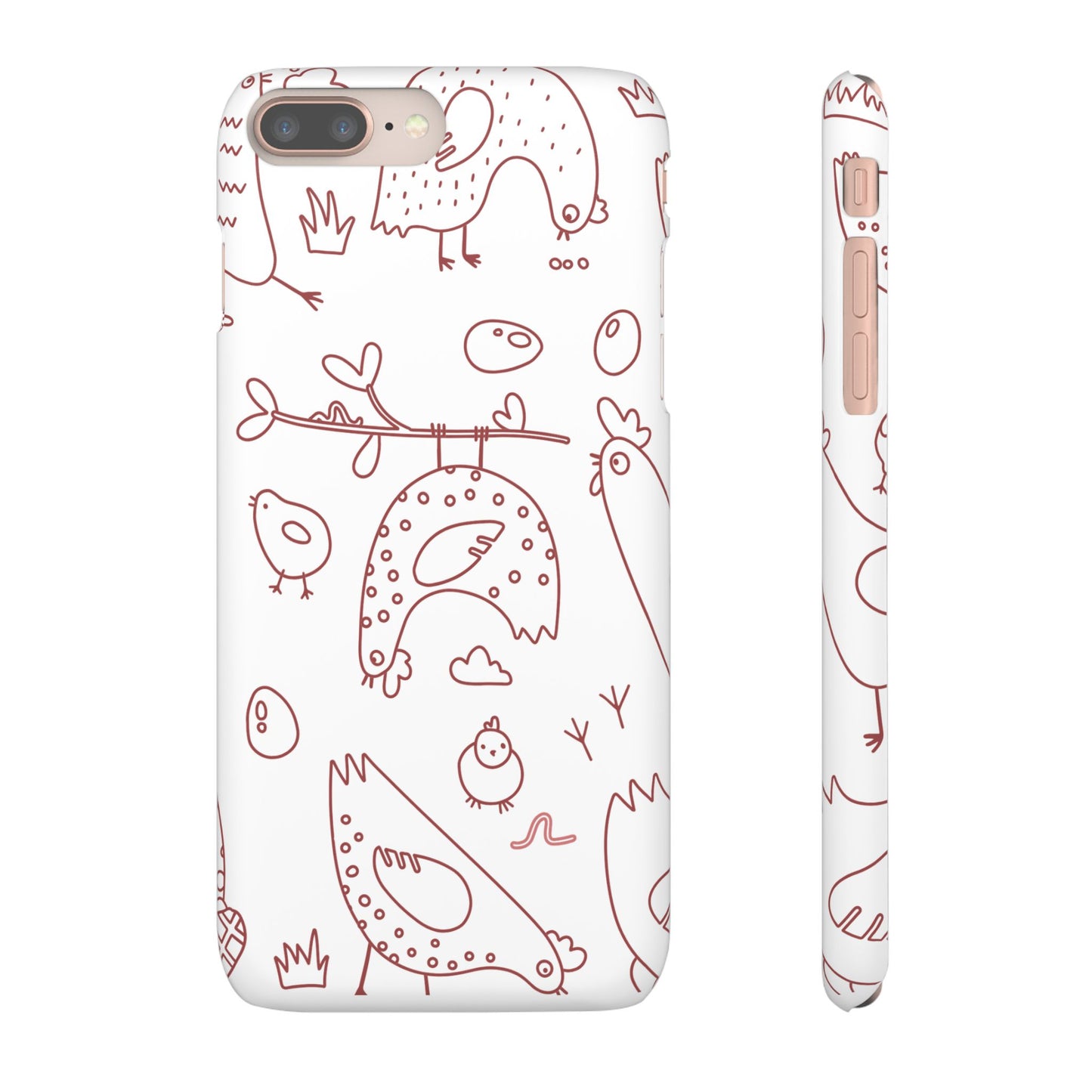 Whimsical Farmhouse Snap Cases, Cute Animal Phone Case, Chicken Design, Funny Gift for Bird Lovers, Quirky Art Mobile Cover