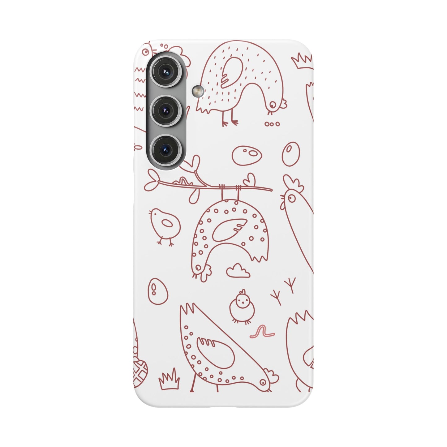 Whimsical Farmhouse Snap Cases, Cute Animal Phone Case, Chicken Design, Funny Gift for Bird Lovers, Quirky Art Mobile Cover