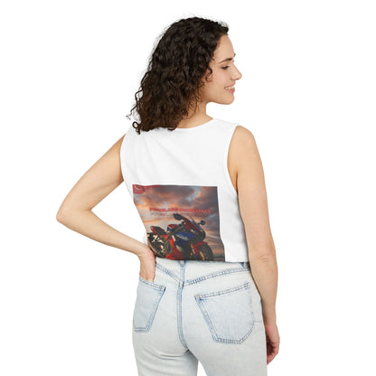 Fireblade Unisex Garment-Dyed Tank Top - Motorcycle Enthusiast Design