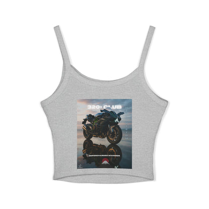 Racing Inspired Women's Spaghetti Strap Tank Top - Perfect for Bikers & Motor Enthusiasts