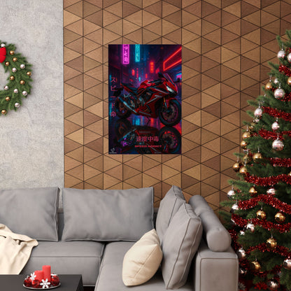 Affiche verticale mate néon moto 650r - Speed ​​&amp; Velocity Art
