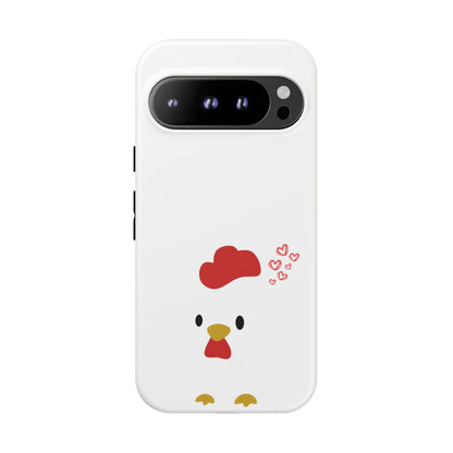 Cute Chicken Phone Case, Tough Cases for Animal Lovers, Valentine's Gift, Farmhouse Decor, Unique Mobile Accessories, Heart Design